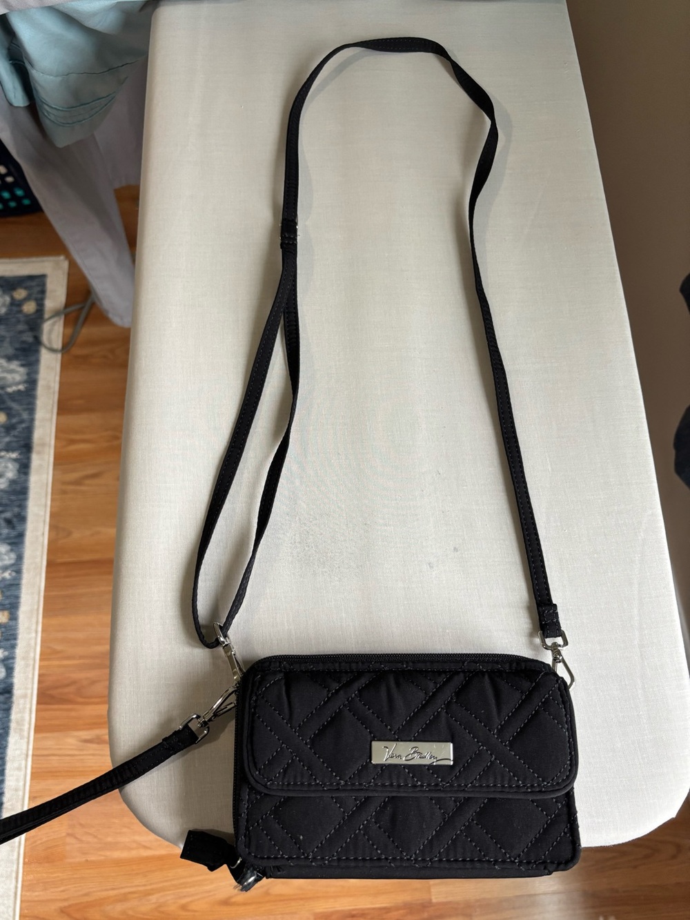 Vera Bradley Black Quilted Crossbody Wallet Bag